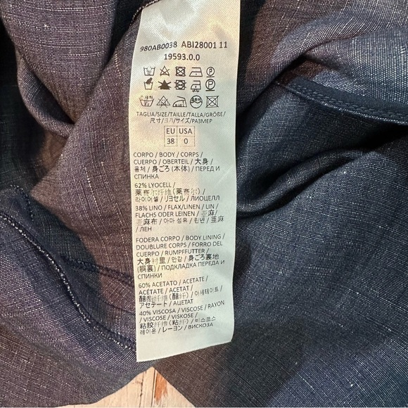 Eleventy V Neck Sleeveless Flax Linen Blend Pleated Maxi Dress Size US 0 EU 38 - Picture 8 of 13